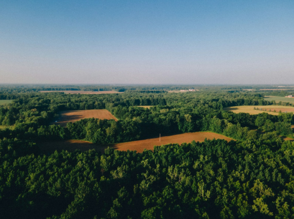 Aerial View of Vacant Lots of Land